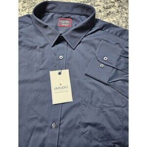 UNTUCKit Gironde Performance Shirt Navy Blue Size XXXL 3XL Stretch Button Up